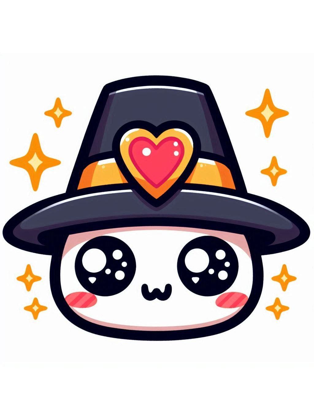 Thanksgiving love drawing ideas featuring a cute pilgrim hat with a heart design, surrounded by sparkles.